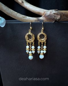 Greek / Hellenistic / Roman earrings. They are inspired by earrings from ancient Rome. Length without ear hook is about 4cm / 1.6 inch ● Ear hooks are made of stainless steel ● Plated with real gold ● Beads are made of mother of pearl  Each of my jewelry is handmade with love and care! However, they are delicate pieces, so please handle with care :) --> Feel free to write me if you have any questions or if there are problems! Here are a few TIPS to ensure the longevity of the jewelry: ● Remove t Handmade Byzantine Round Earrings, Roman Earrings, Ancient Roman Jewelry, Byzantine Jewelry, Roman Jewelry, Rome Antique, Greek Jewelry, Greek Fashion, Greek Goddess