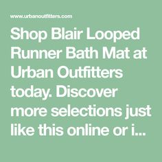 a green background with the words shop hair looped runner bath mat at urban outfitters today