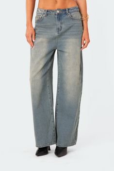 Braya Washed Low Rise Baggy Jeans – edikted Low Rise Baggy Jeans 90s, Low Rise Baggy Ripped Jeans, Low Rise Baggy Straight Jeans, High-rise Baggy Washed Blue Jeans, Baggy Low Rise Jeans Free People, Low Rise Baggy Jeans, Visionary Fashion, Blue Jean Outfits, Acid Wash Jeans