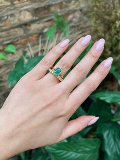 A bezel set emerald in yellow gold on a thin band. -1.43ct -size 7.5 -can be sized up or down by two sizes, sizing is complimentary Gold Emerald Ring, Ring With Emerald, Emerald Ring Gold, Ring Sale, Emerald Engagement, Emerald Stone, Emerald Engagement Ring