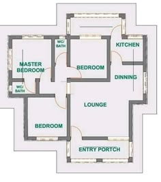 the floor plan for a three bedroom house