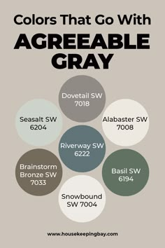 the colors that go with agreeable gray in this poster are available for purchase at house of