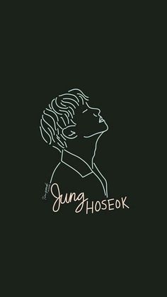 a drawing of a young man with the words sungg hosek on it