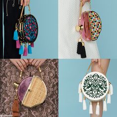 Tassel adorn Russian folklore inspired (drum and drink container) bags at Ulyana Sergeenko Spring Summer 2015 Haute Couture PFW. Russian Folklore, Ulyana Sergeenko, Tassels Fashion, Round Bag, Beautiful Bags