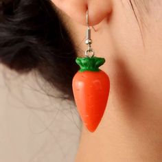 This Cute Pair Of Earrings Is A Wonderful Addition To Your Wardrobe And Your Style; Sure To Get Lots Of Compliments! Gsumea00w00jn2f Carrot Earrings, Carrot Vegetable, Green Orange, Green And Orange, Your Style, Carrots, Jewelry Earrings, Women Jewelry, My Style