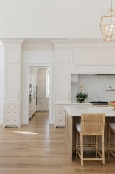 the kitchen is clean and ready to be used as a dining room or family room