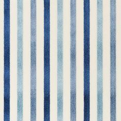 blue and white striped fabric with vertical stripes