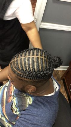 Braids For Males, Short Braided Hairstyles For Men, Men’s Braids With Fade Back, Mens Bun Hairstyles, Cornrow Hairstyles For Men Fade, Male Braid Styles Full Head, Men Braid Styles Black, Man Braids Black Men