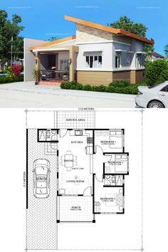 two story house plans with garage and living room