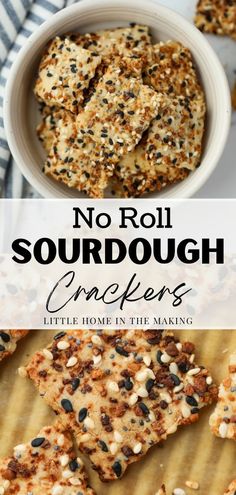 no roll sourdough crackers with text overlay