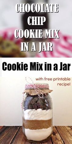 cookie mix in a jar with free printable recipe