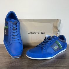 Lacoste Chaymon New Men's Sneaker New In Box Box Does Have Minor Cosmetic Damage / Stickers / Writing Men’s Size 12 Please Review All Pictures For Any Defects And/Or Blemishes Item Shown In Pictures Is What You Are Purchasing No Rips Or Tears. Odor Free All Reasonable Offers Considered Smoke Free Environment Even Though Most Of Our Shoes Are Sold As “New” There Is A Chance That They May Have Been Previously Tried On In Store With Dust And/Or Dirt On The Soles And Insoles There Are Also Times Whe Tenis Lacoste T Clip, Lacoste Shoes Mens, Stickers Writing, Lacoste Sneakers, Mid Top Shoes, Lacoste Shoes, Mens Tennis Shoes, Navy Sneakers, White Shoes Sneakers