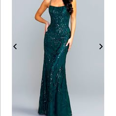 Promgirl - Forest Green Sequin Prom Dress, Size 8. Nwt, Never Worn. Tight Prom Dresses, Green Evening Gowns, Printed Prom Dresses, Long Formal Dresses, Dresses For Prom, Simply Dresses, Long Formal Dress, Stunning Prom Dresses, Sequin Prom Dress