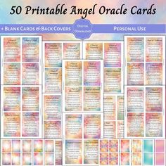 the 50 printable angel oracle cards