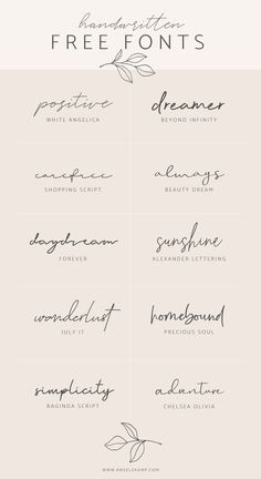 the different types of calligraphy that are used in this type of handwriting and lettering