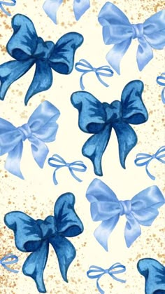 blue and white bows on a beige background