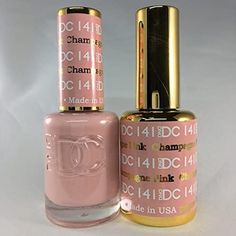 Amazon.com : DND DC Duo Gel + Polish - 141 Pink Champagne : Beauty & Personal Care Gel Nail Polish Dnd, Nail Polish Christmas, Best Nail Polish Colors, Occasion Nails, Champagne Nails, Pale Pink Nails, Shellac Nail Art, Opi Gel Nails