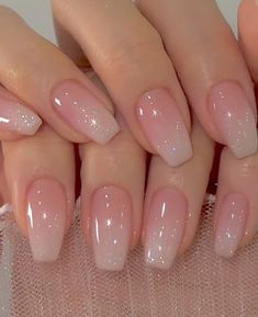 Simple Gel Nails, Blush Nails, Shiny Nails, Acrylic Nails Coffin Pink, Pearl Nails, Acrylic Nails Coffin