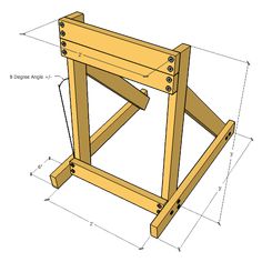 a wooden frame with measurements to make it look like an easel or table top