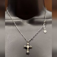 Ayala Bar Plated Cross Necklace Very Pretty Crystal Used But Still Look And Good Condition Please See All The Photos Is And Good Condition Bar Jewelry, Pretty Colours, Cross Necklace, Plating, Necklaces, Bar, Crystals, Silver, Women Shopping