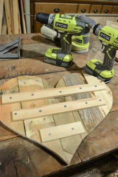 the tools are sitting on the table ready to be sanded