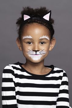 Kids Cat Makeup, Kitty Cat Face Paint, Face Paint Cat, Black Cat Face Paint, Cat Makeup For Kids, Cat Face Paint, Kids Face Painting Easy, Simple Cat Makeup, Cat Face Makeup