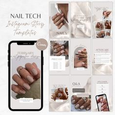 Marketing Nails Social Media, Nails Marketing Ideas, Nail Tech Promotion Ideas, Nail Tech Branding, Nail Salon Instagram Feed, Nail Advertising Ideas, Nail Instagram Story, Nail Salon Social Media, Nail Content Ideas