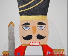 a painting of a nutcracker holding a knife