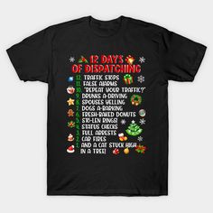 a black t - shirt with the words 12 days of disabling on it