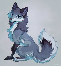 a drawing of a wolf sitting on its hind legs