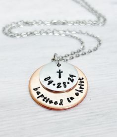 Baptized in Christ Necklace, Baptism, Baptized Necklace, Teen Baptism Necklaces, Adult Baptism Gift, Women Baptism Necklaces, Baptism Gift - Etsy Personalized Spiritual Necklace For Baptism, Spiritual Personalized Necklace For Baptism, Baptism Necklace, Adult Baptism Gifts, Adult Baptism, Baptism Gifts, Gifts For Adults, Hercules, Pendant Necklaces