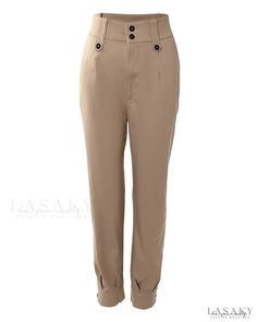 Lasaky - High waist cargo pants with button pocket Cargo Pants Summer, High Waist Cargo Pants, Waist Cargo Pants, Grecian Dress, Chic Type, Cargo Pants Women, Ankle Length Pants, Casual Trousers, Pants Women