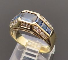 14K GOLD - Vintage Lab Sapphire & Real Round Diamonds Dainty Ring Sz 6 - GR652 Jewelry Type:          Ring Metal Type:             14k Gold  Metal Size:              6 Finger Stone Type:             Sapphire & Diamond Condition:               N/A Jewelry Weight:      4.3 Grams PLEASE NOTE: THIS ITEM IS PRE-OWNED. ALTHOUGH MOST ITEMS ARE IN VERY GOOD CONDITION, SOME MAY NEED CLEANING AND/OR MINOR REPAIRS. WE MAKE A VERY STRONG EFFORT TO UPLOAD CLEAR PICTURES. PLEASE INSPECT ALL PICTURES AND ASK ALL QUESTIONS YOU MAY HAVE PRIOR TO MAKING A PURCHASE. NOT ALL STONES ARE GENUINE, SOME ARE ENHANCED OR CREATED. Vintage Gemstone Rings, Gemstone Rings Vintage, Antique Jewelry Rings, Clear Pictures, Zierlicher Ring, Ring Metal, Dainty Ring, Sapphire Diamond, Vintage Watches