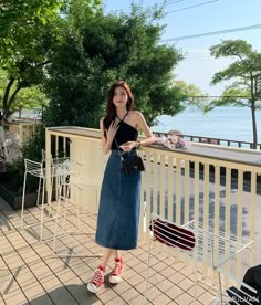 Blue Dress Casual Korean, Korean Smart Casual Outfit, Kpop Fashion Outfits Casual, Long Skirt Outfits, Korean Casual Outfits, Everyday Fashion Outfits, Korean Fashion Dress, Casual Day Outfits, Penteado Cabelo Curto