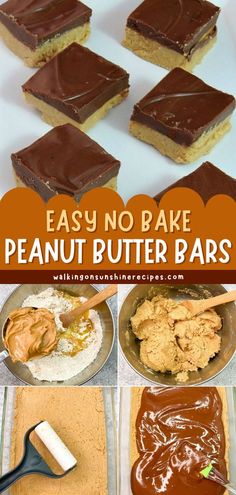 easy no bake peanut butter bars recipe