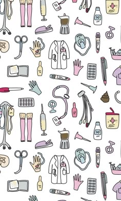 a white background with lots of different types of items on it, including hairbrushes and other things