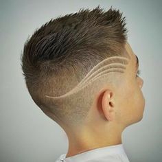 Trending Boys Haircuts Short, Boys Shaved Haircut, Fades With Designs, Bald Fade With Design, Boys Barber Haircut, Boys Haircut With Design On Side, Boys Hair Designs Lines, Boys Hair Long On Top Short On Sides, Faded Mohawk Boys