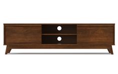 the sideboard has two holes in it and is made from solid wood with dark stained finish