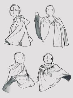 four different views of people with capes