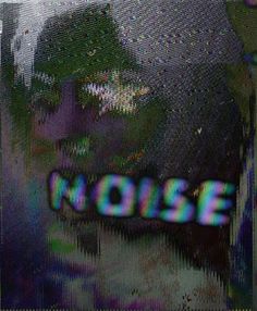 the word noise is painted on an image of a person's face and head