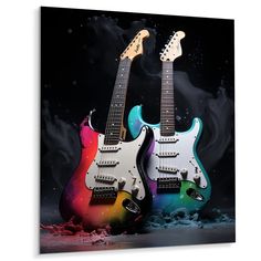 Bring Contemporary Abstraction to your home with this Green Metal Wall Art. Available in several size, this Traditional Metal Artwork makes it the focal point of any room or office. Guitar Metal, Red Guitar, Guitar Wall Art, Groove Metal, Guitar Wall, Accent Wall Decor, Picture Frame Wall, Green And Red, Metal Artwork