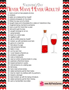 a valentine's day poem with two wine glasses and the words never have 1 ever adults