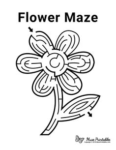 a flower maze with the words'flower maze'in black and white, on a white background