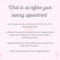 Before Waxing Tips, Pre Waxing Care, Pre Waxing Care Tips, Waxing Promotion Ideas, Esthetician Instagram Post Ideas Waxing, Esthetician Bio Instagram, Pre Waxing Tips, Waxing Education, Waxing Marketing