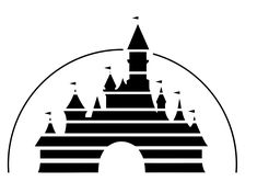 the castle is black and white in this logo design for disney world's magic kingdom