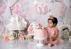 Cake Smash Photography DFW - Celebrate your little one's milestone with a delightful pink-themed cake smash session. Perfectly styled with soft tones and sweet details for a memorable photoshoot. #CakeSmashPhotography #DFWPhotographer #PinkTheme