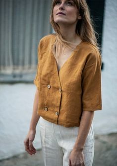 Linen top Willa Linen Top Women, Linen Crop Top, Linen Fashion, Linen Crops, Simple Shirts, Linen Blouse, Linen Top, Linen Dresses, Linen Clothes