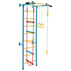 a child's play set with swings and ladders