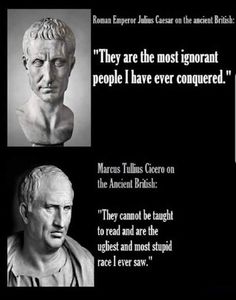 two busts of roman emperors and one with the quote they are the most important people i have ever conquered