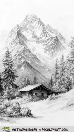 Landscape Sketching, Pencil Sketches Landscape, Landscape Drawing Easy, Tank Drawing, Natural Scenes, Fineliner Art, Mountain Drawing, Creative Landscape, Sketching Ideas